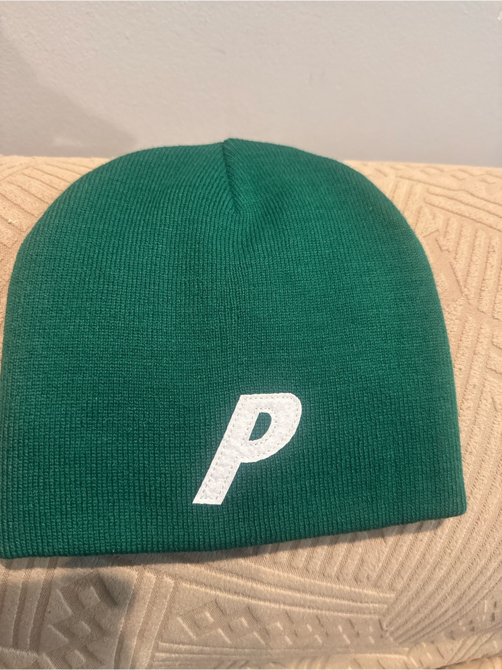 PALACE Green Beanie with White 'P' Patch
